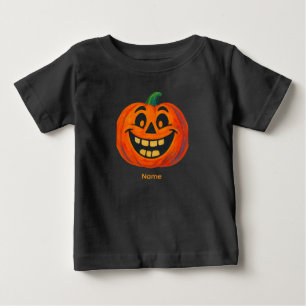 Camiseta Jack-o'-Lanterna Pintado à Mão Branca