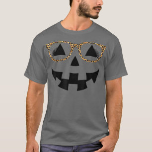 Camiseta Jack O Lanterna Pumpkin Face Cara Coluna Óculos-Le