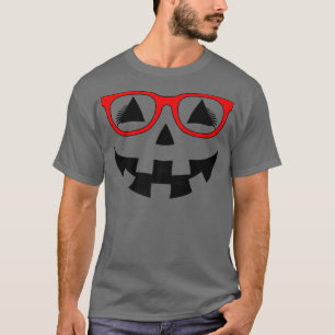 Camiseta Jack O Lanterna Pumpkin Face Óculos Vermelhos Lash