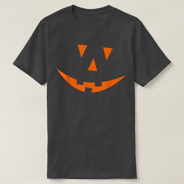 Camiseta Jack O' Lanterna Pumpkin Rosto Halloween (Frente do Design)