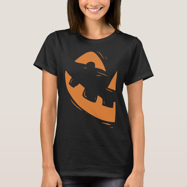 Camiseta Jack-O-Lanterna Pumpkin Rosto Halloween Combinação (Frente)
