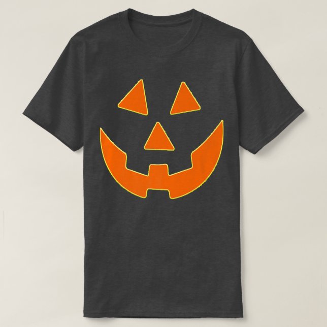 Camiseta Jack O' Lanterna Rosto Gigante Abóbora de Hallowee (Frente do Design)