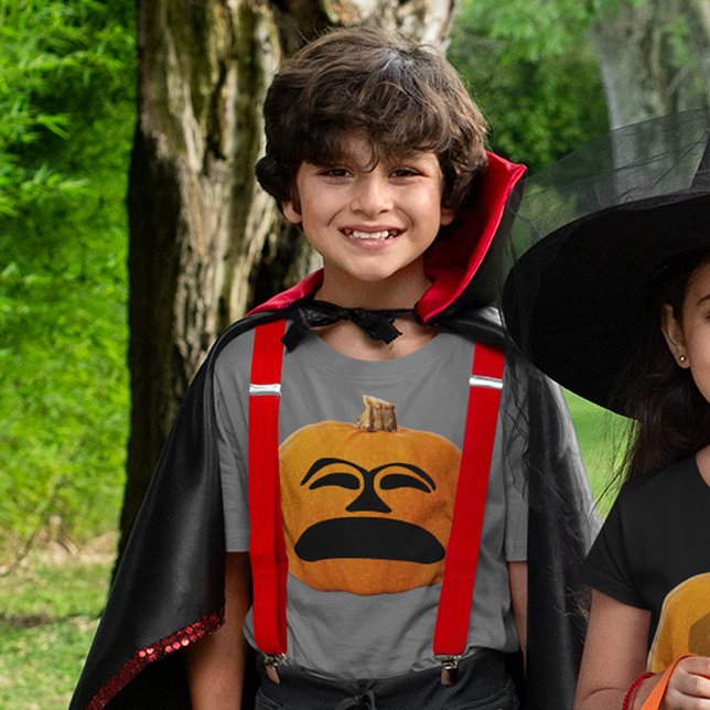 Camiseta Jack o' Lanterna Rosto Infeliz, Abóbora do Dia das (Jack o' Lantern Unhappy Face, Halloween Pumpkin T-Shirt)