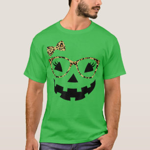Camiseta Jack O Lanterna Rosto Leopardo Óculos de Halloween