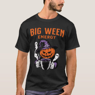 Camiseta Jack-o-lanterno Halloween Grande Energia Para Café