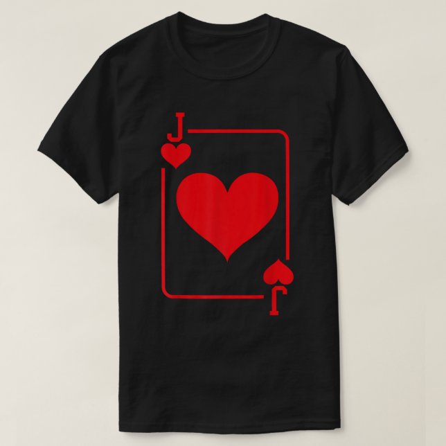 Camiseta Jack of Hearts Playing Card Halloween Figurume Red (Frente do Design)