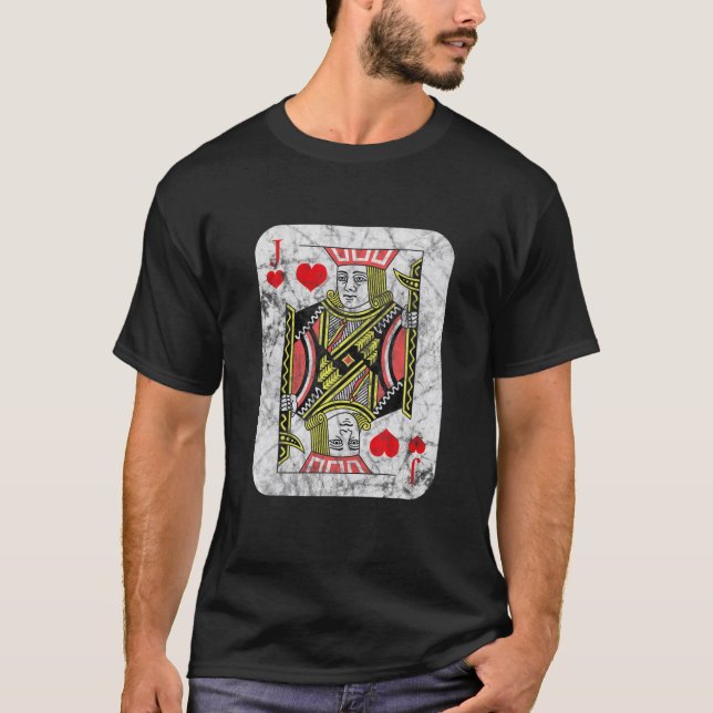 Camiseta Jack Of Hearts Tocando Pôquer De Cartão (Frente)