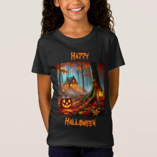 Camiseta Jack O'Lantern em Floresta Spooky no Dia das Bruxa