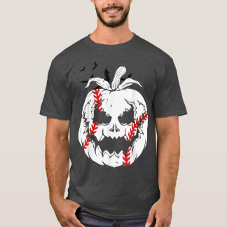 Camiseta Jack O'Lanterna Pumpkin Face & Baseball Ball Happy
