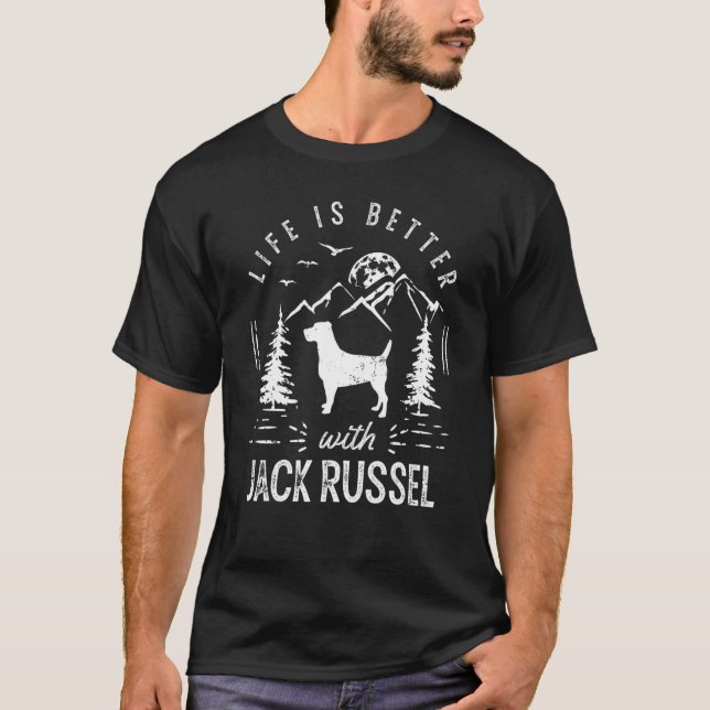 Camiseta Jack Russel Melhor Vida Mãe Pai Cachorro (Frente)