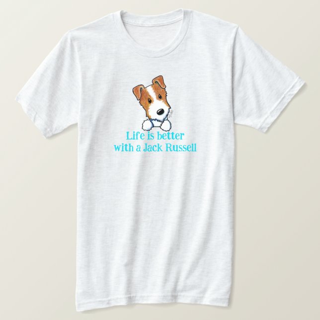 Camiseta Jack Russell A Vida É Melhor (Frente do Design)