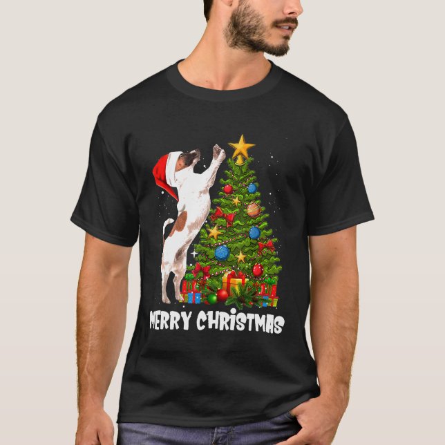Camiseta Jack Russell Árvore de Natal (Frente)