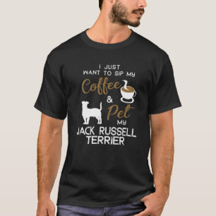 Camiseta Jack Russell Coffee Lover Proprietário do Pássar