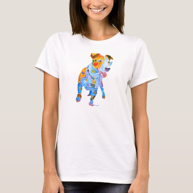 Camiseta Jack Russell de muitas cores (Frente)