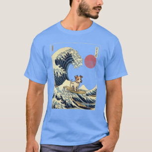 Camiseta Jack Russell Kanagawa Onda de Surf Japonês amigo