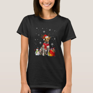 Camiseta Jack Russell Terrier Árvore Natal Luz Cachorro