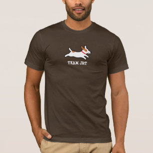 Camiseta Jack Russell Terrier correndo com texto personaliz