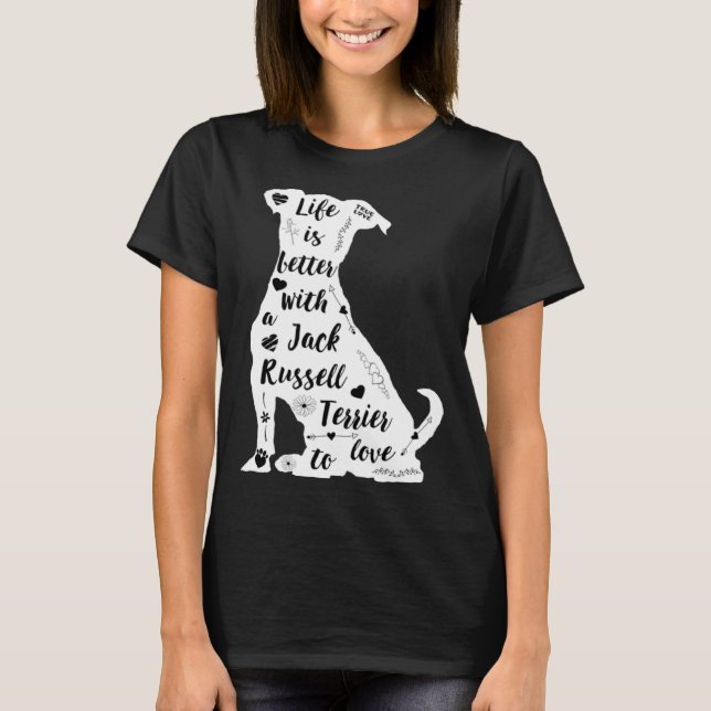 Camiseta Jack Russell Terrier Design for Terrier Dog Lovers (Frente)