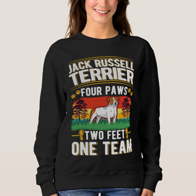 Camiseta Jack Russell Terrier four paws two feet one team (Frente)