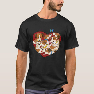 Camiseta Jack Russell Terrier Heart Eu Amo Meu Namorados De