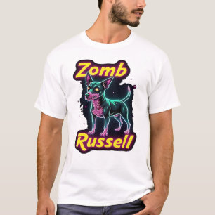 Camiseta Jack Russell Terrier JRT Cão Zumbi Dia das Bruxas 