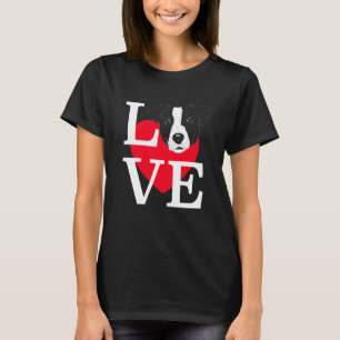 Camiseta Jack Russell Terrier Love Coração cômoda Jack Russ