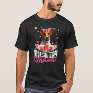 Camiseta Jack Russell Terrier Mama Flor Bandana Cog Mothe