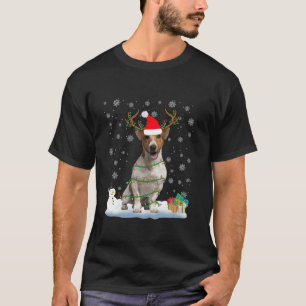 Camiseta Jack Russell Terrier Papai noel Luzes de Natal Cac