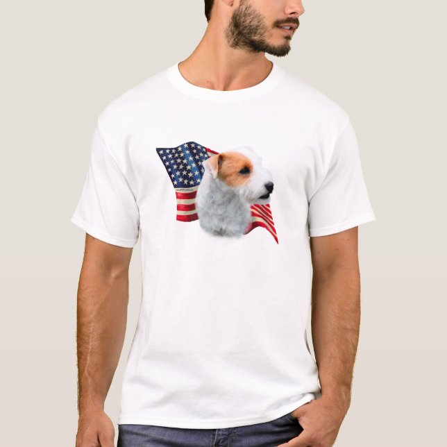 Camiseta Jack Russell Terrier (quebrado) Flag (Frente)