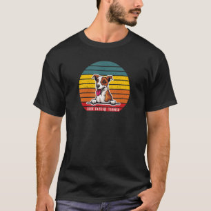 Camiseta Jack Russell Terrier Retro Vintage Colorida Sunset