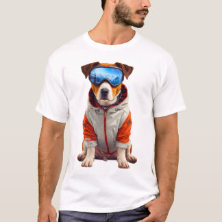 Camiseta Jack Russell Terrier Ski Dog Art – Cute Winter Dog