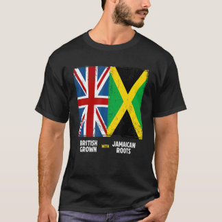 Camiseta Jack Union com bandeira jamaicana e Caribe britâni