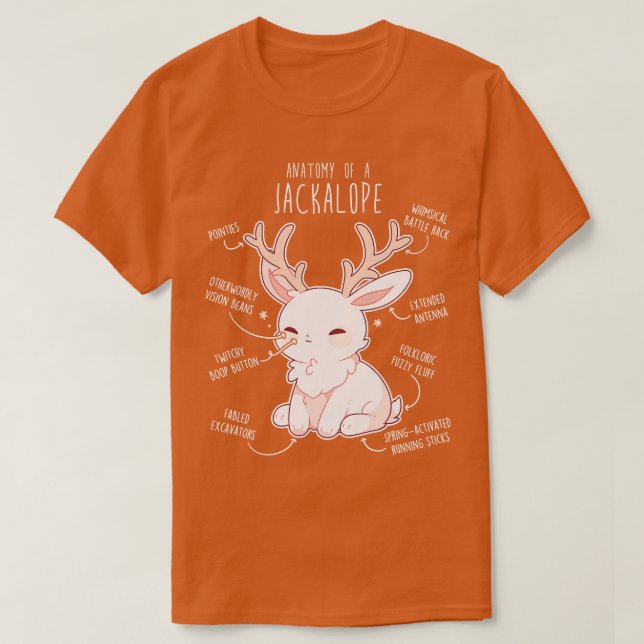 Camiseta Jackalope Anatomia (Frente do Design)
