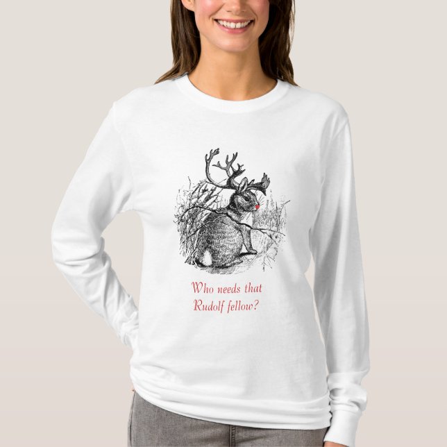 Camiseta Jackalope, quem precisa do Rudolf? Com Capuz (Frente)