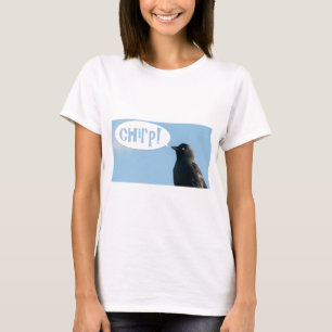 Camiseta Jackdaw (Corvus monedula) diz chirp.