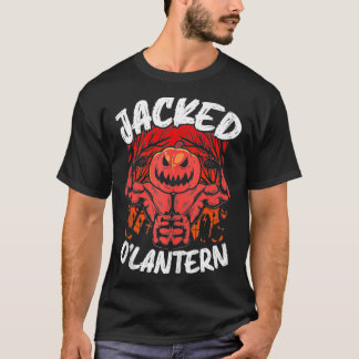 Camiseta Jacked O Lantern Halloween Músculo De Levantamento