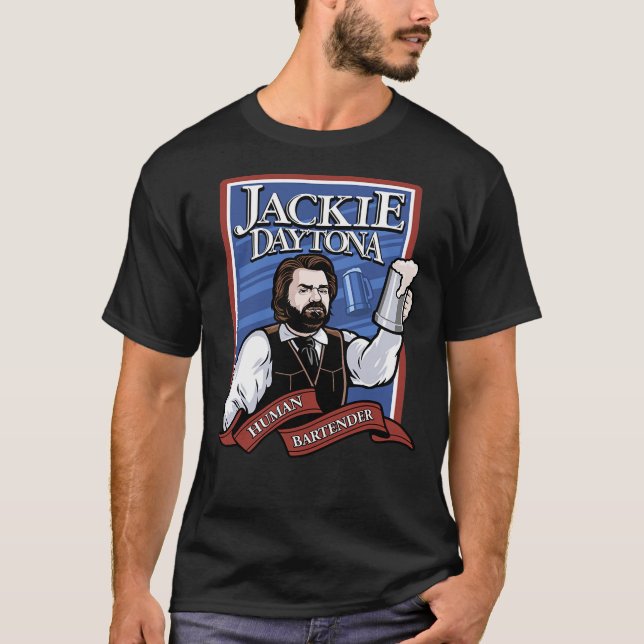 Camiseta Jackie Daytona - Um Barman Humano Regular  (Frente)