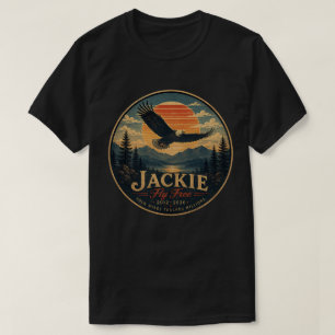 Camiseta Jackie Voar Livre 2012-2026 Tributo à Águia Americ