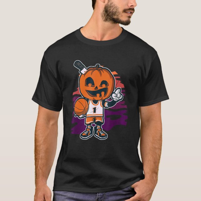 Camiseta Jackolantera de basquete para ventoinhas horrorosa (Frente)