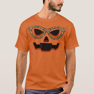 Camiseta JackOLantern Pumpkin Leopard Mulheres Halloween Co