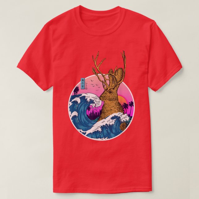 Camiseta Jackrabbit Wild Vintage Retro Estético Onda Japão (Frente do Design)