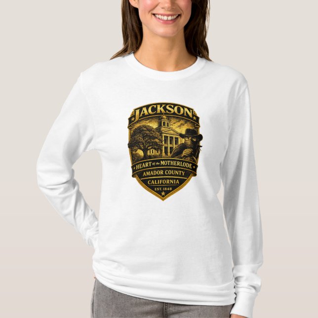 Camiseta Jackson, California – Historic Crest design (Frente)