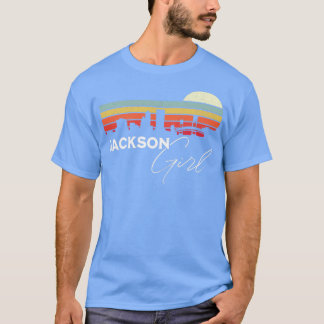 Camiseta Jackson Girl Retro Sunset City Skyline Souvenir