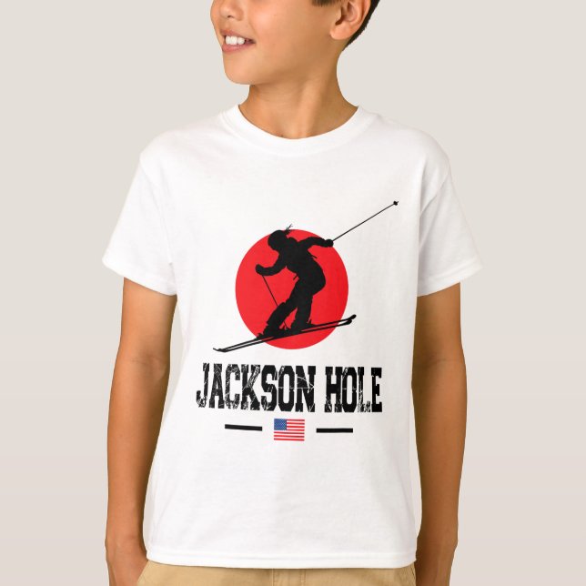 Camiseta Jackson Hole Usa Ski Resort Rocky Mountain America (Frente)