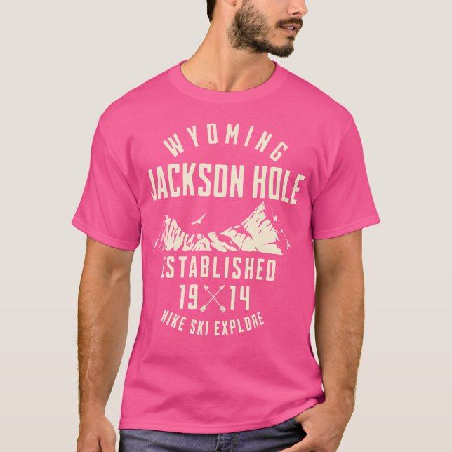 Camiseta Jackson Hole Wyoming Nature Ski Caminhando ao Exte (Frente)