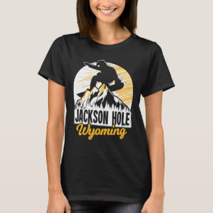 Camiseta Jackson Hole Wyoming Snowboard Gift Por Um Snowb