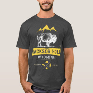 Camiseta Jackson Hole Wyoming Vintage Bison Buffalo Men Wom