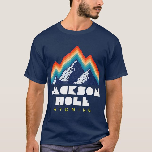 Camiseta Jackson Hole    WyomingSki Resort 1980s Retro (Frente)