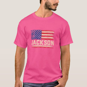 Camiseta Jackson Sobrenome Shirt Jackson Name American Flag