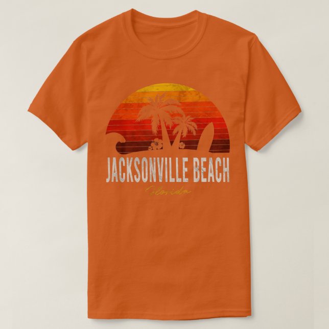 Camiseta Jacksonville Beach Flórida FL Palms VacSurf (Frente do Design)